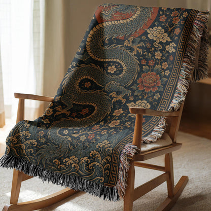 Chinese Dragon Woven Blanket
