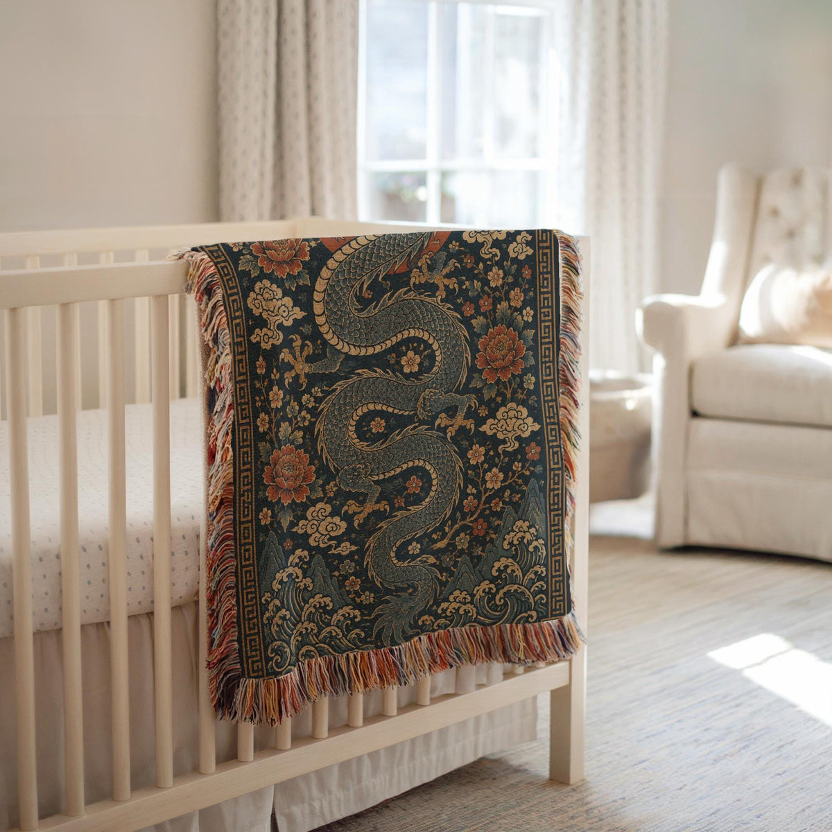 Chinese Dragon Woven Blanket