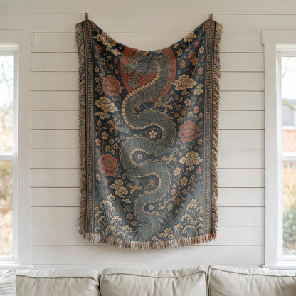Chinese Dragon Woven Blanket