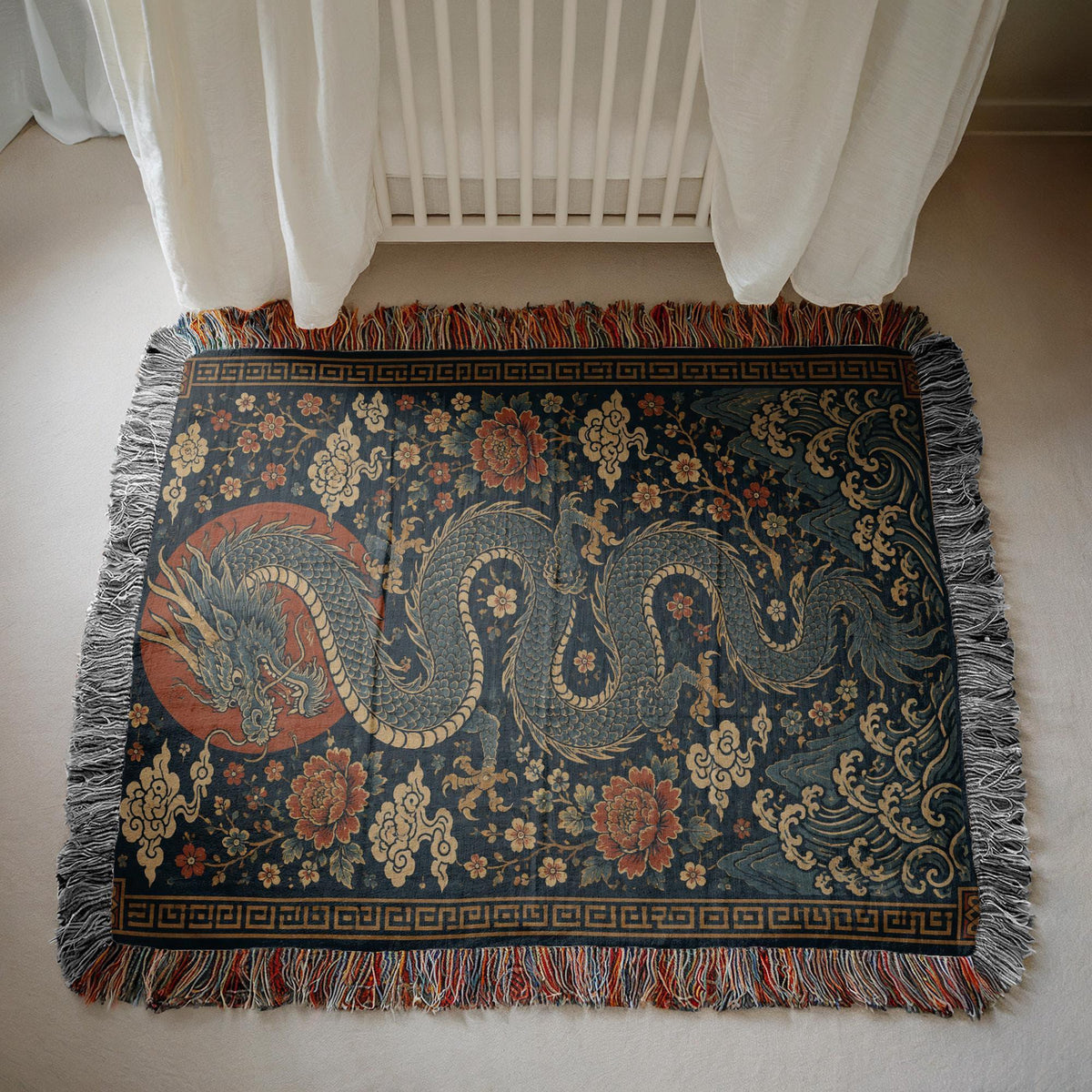 Chinese Dragon Woven Blanket