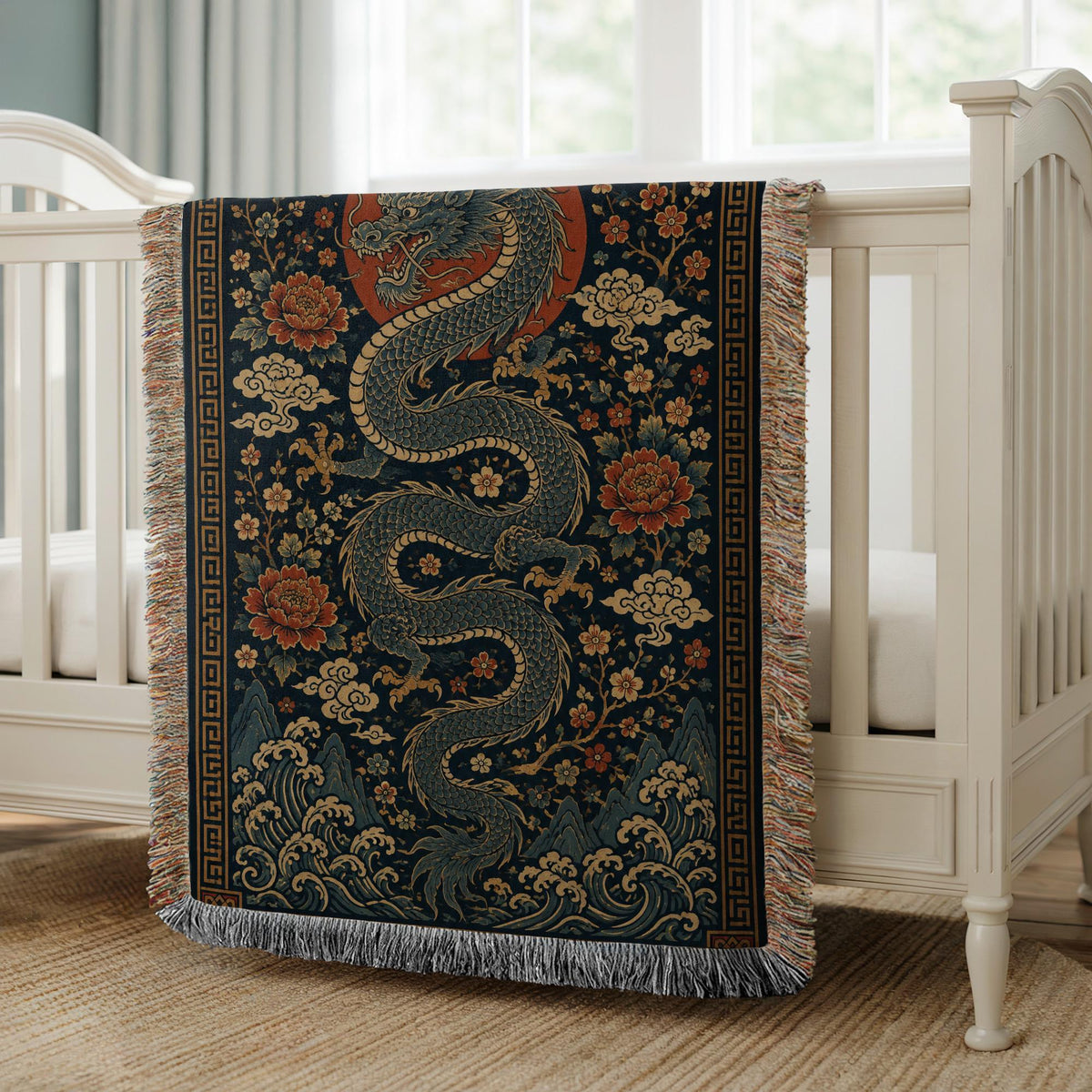 Chinese Dragon Woven Blanket