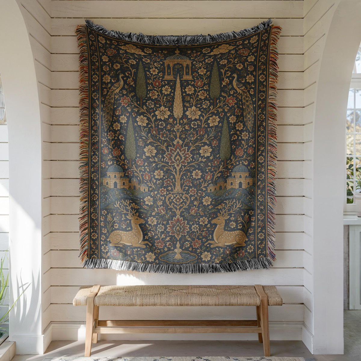 Persian Tree of Life Woven Blanket