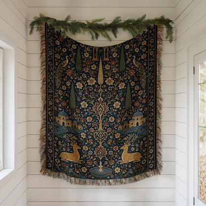 Persian Tree of Life Woven Blanket