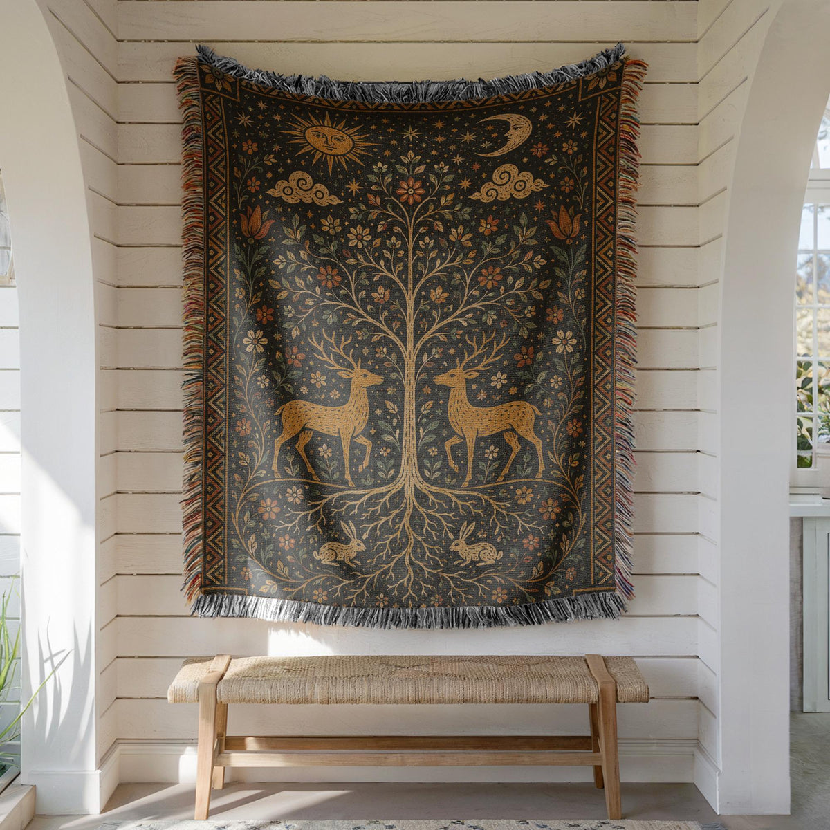 Tree of Life Woven Blanket