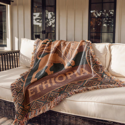 Ethiopian Lion of Judah Woven Blanket