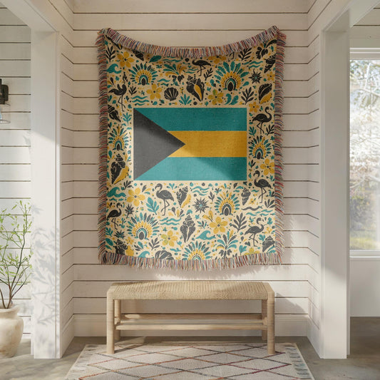 Bahamas Flag Woven Blanket