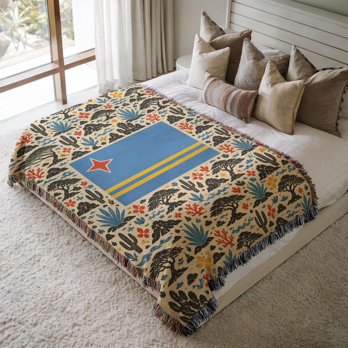 Aruba Flag Woven Blanket