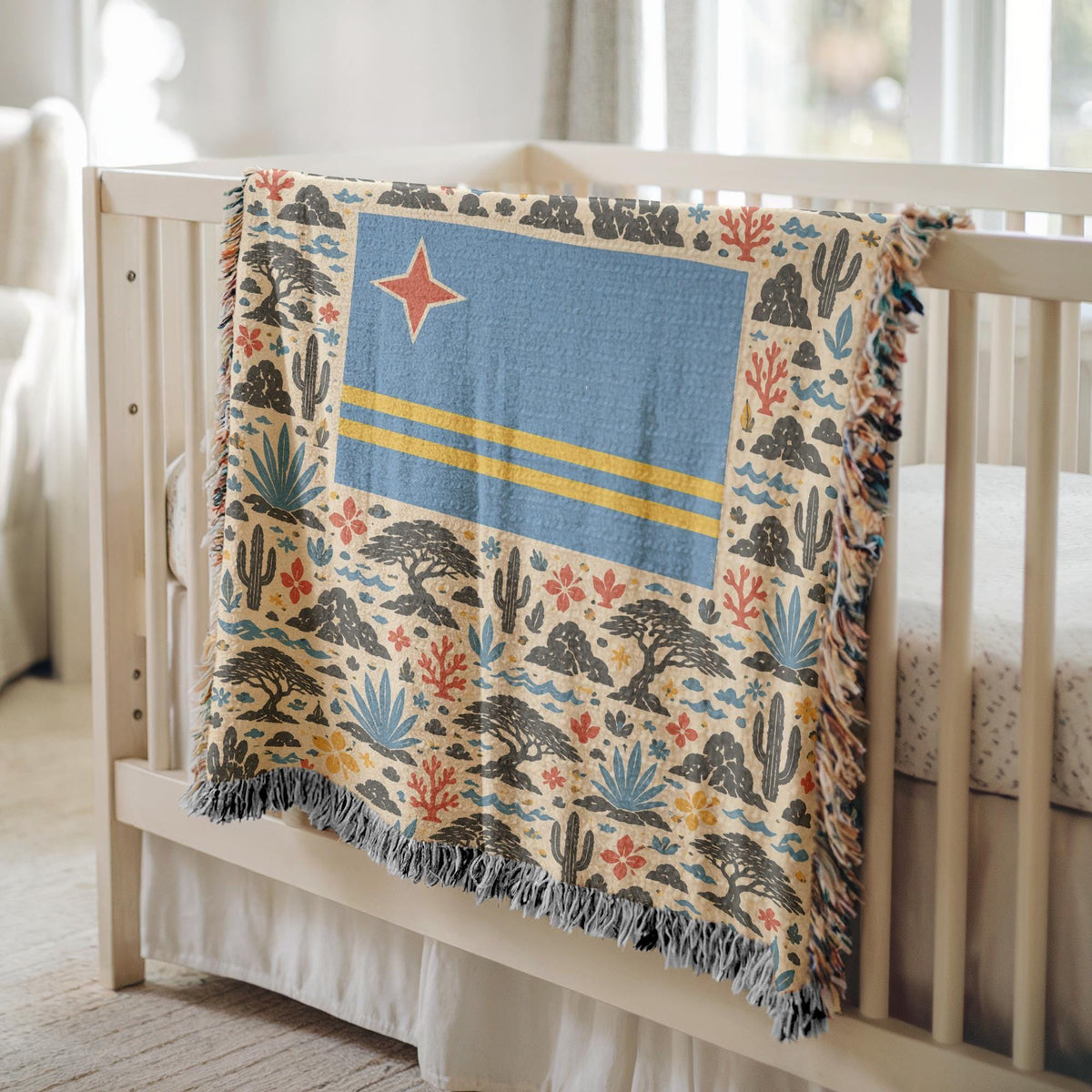 Aruba Flag Woven Blanket