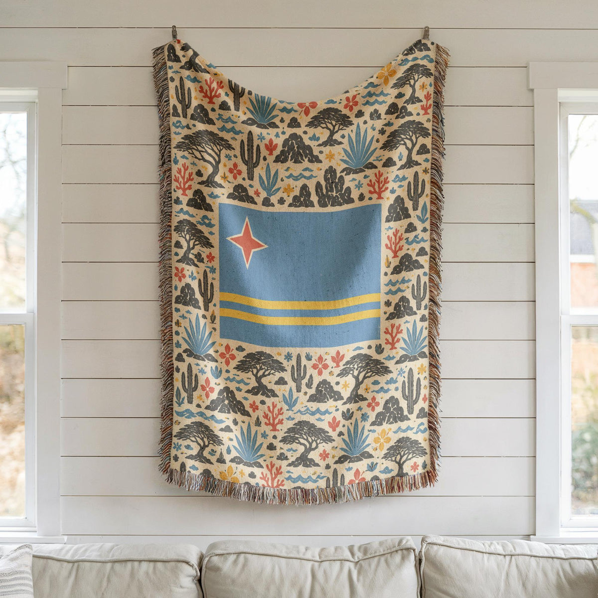 Aruba Flag Woven Blanket
