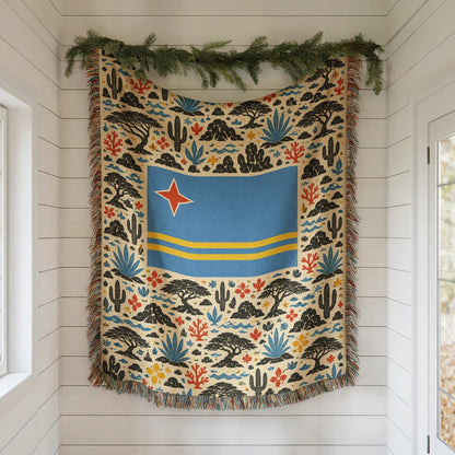 Aruba Flag Woven Blanket