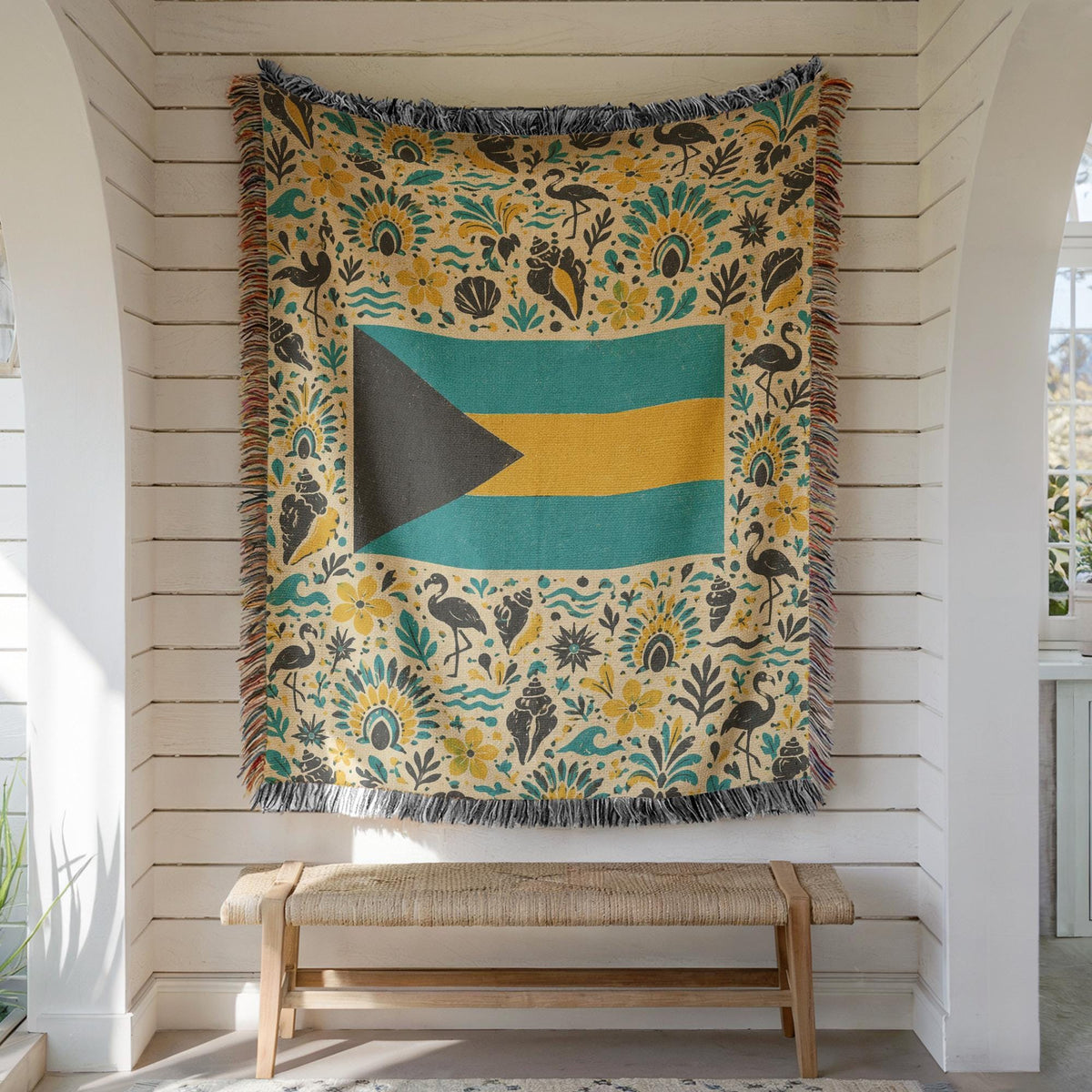 Bahamas Flag Woven Blanket