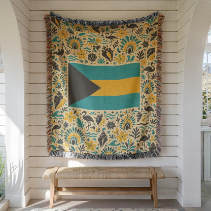 Bahamas Flag Woven Blanket
