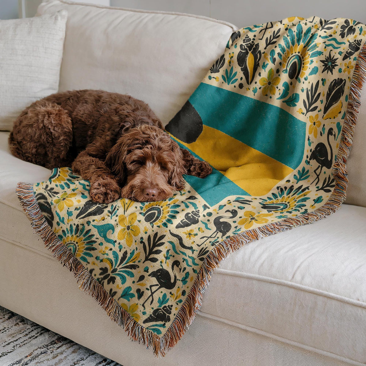 Bahamas Flag Woven Blanket