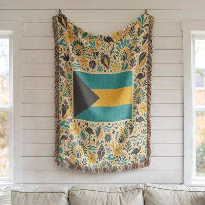 Bahamas Flag Woven Blanket