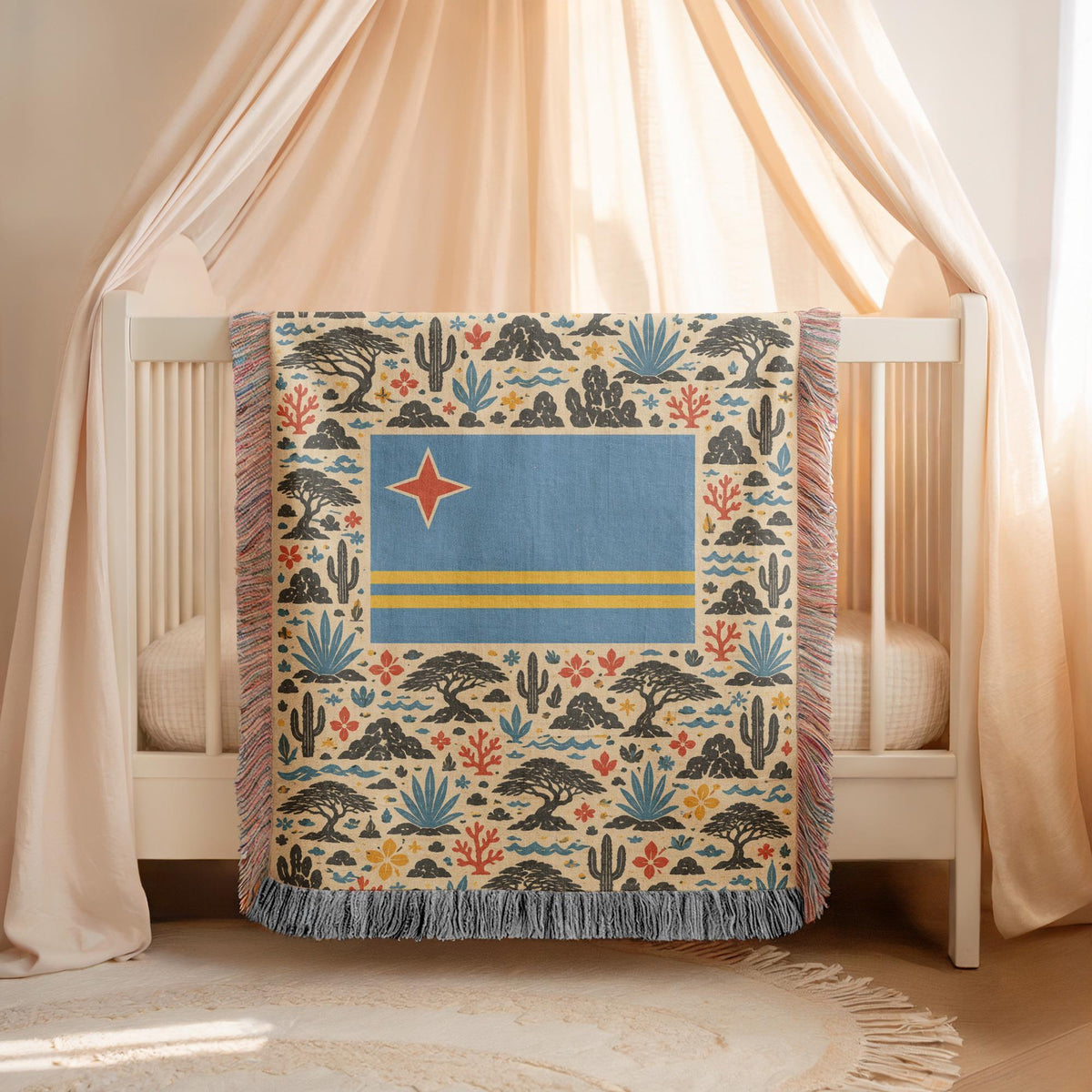 Aruba Flag Woven Blanket