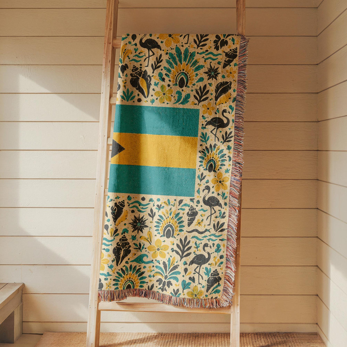 Bahamas Flag Woven Blanket
