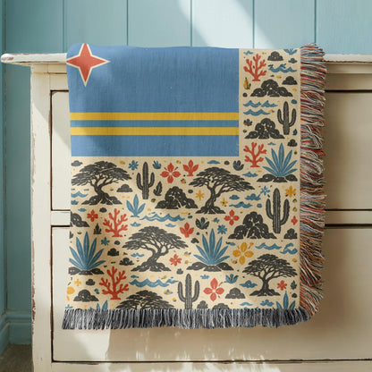 Aruba Flag Woven Blanket