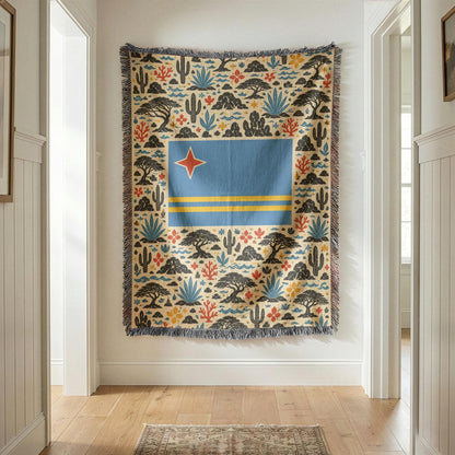 Aruba Flag Woven Blanket