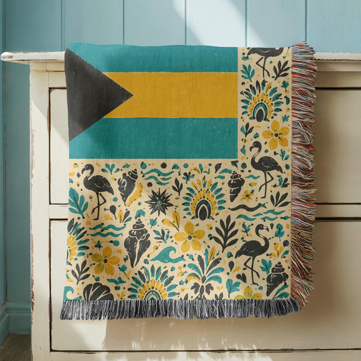 Bahamas Flag Woven Blanket