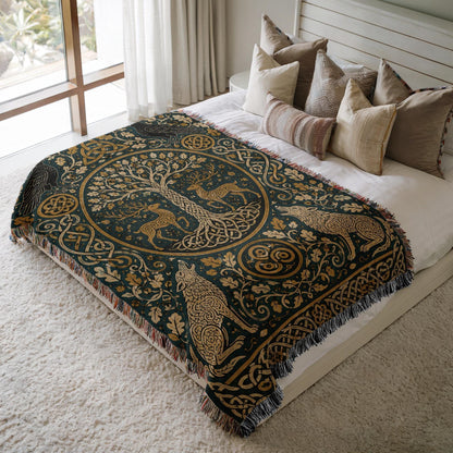 Tree of Life Woven Blanket