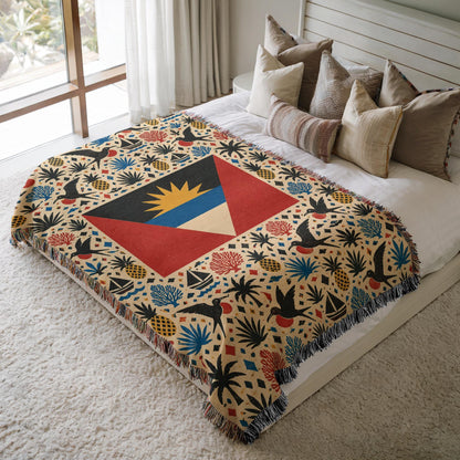 Antigua Barbuda Flag Woven Blanket