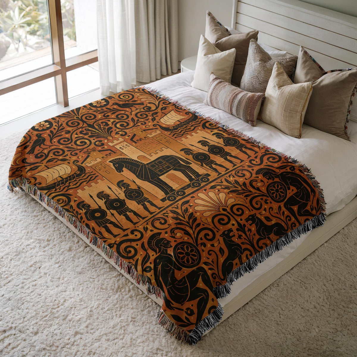Trojan Horse Woven Blanket