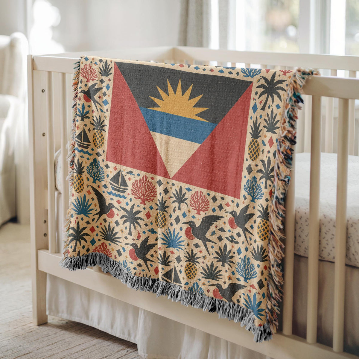 Antigua Barbuda Flag Woven Blanket