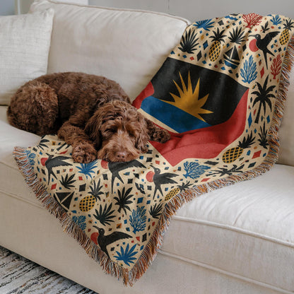 Antigua Barbuda Flag Woven Blanket