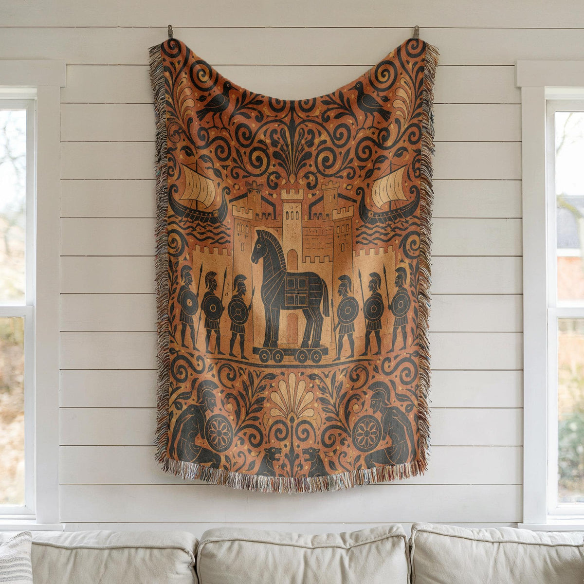Trojan Horse Woven Blanket