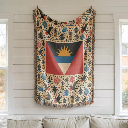 Antigua Barbuda Flag Woven Blanket