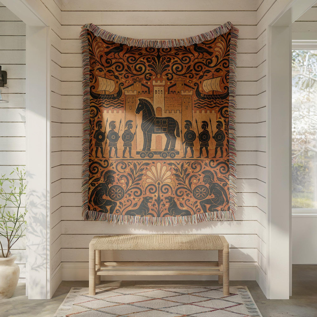 Trojan Horse Woven Blanket
