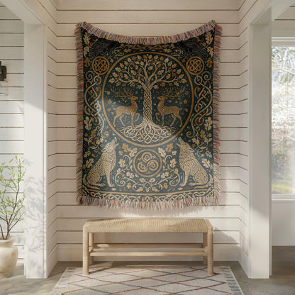 Tree of Life Woven Blanket