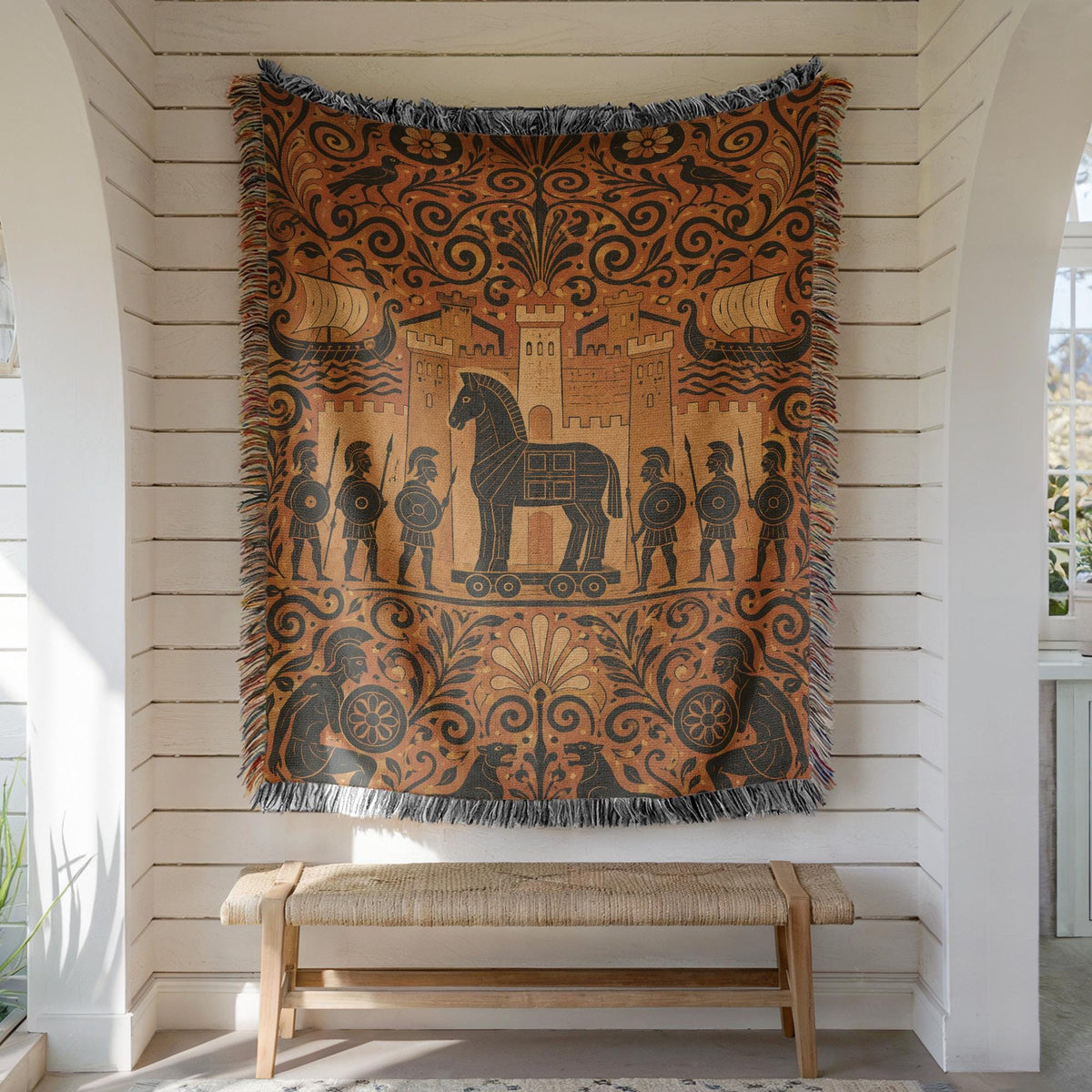 Trojan Horse Woven Blanket