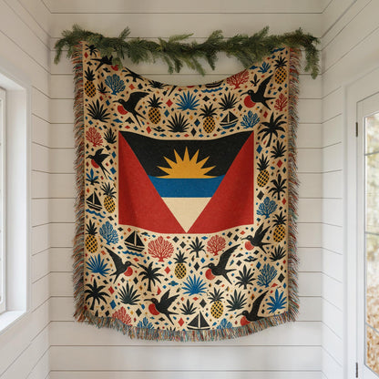 Antigua Barbuda Flag Woven Blanket