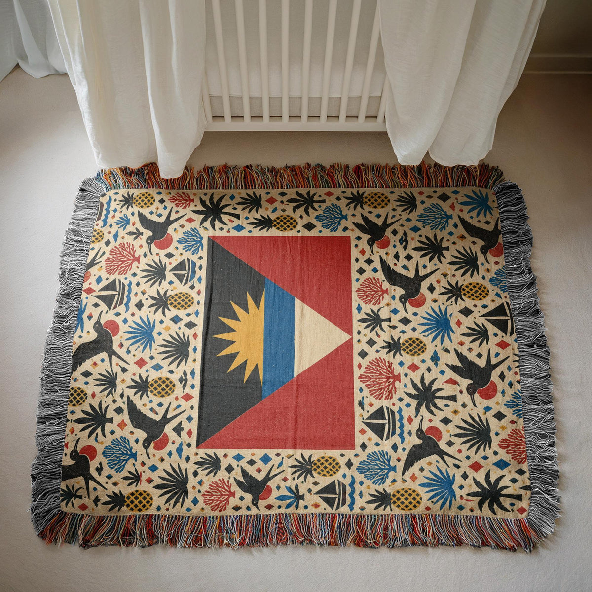 Antigua Barbuda Flag Woven Blanket