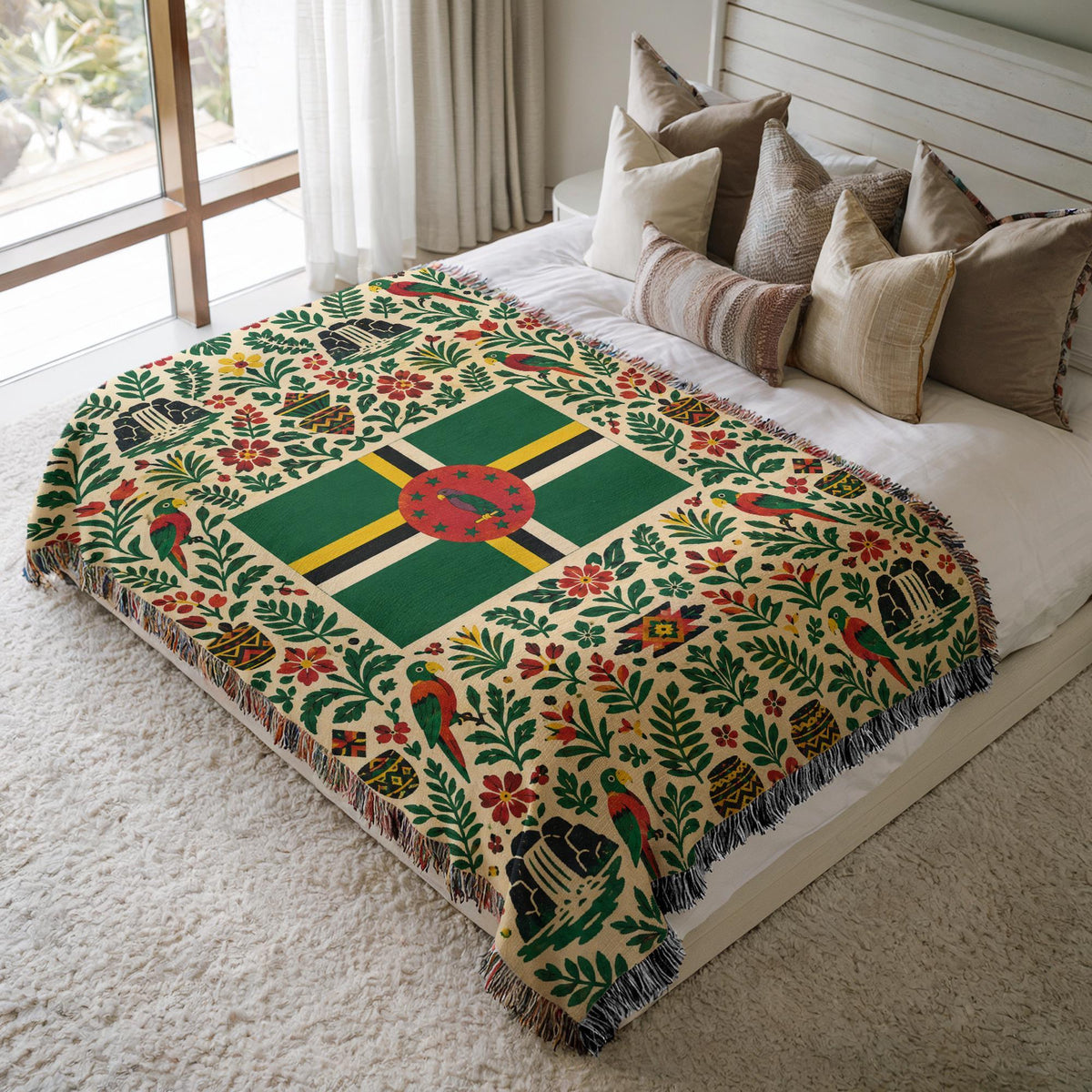 Dominica Flag Woven Blanket