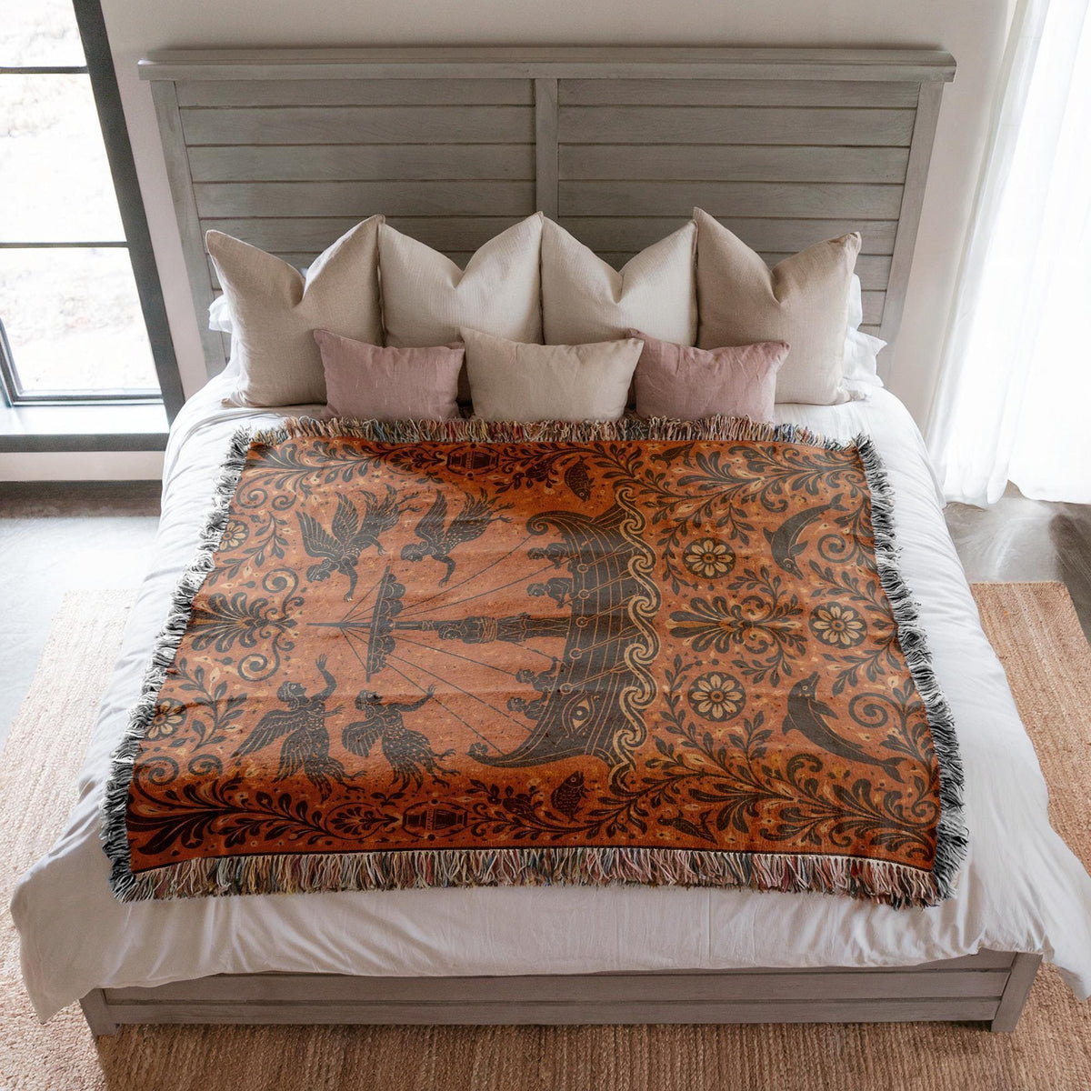 Odysseus Sirens Woven Blanket