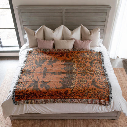 Odysseus Sirens Woven Blanket