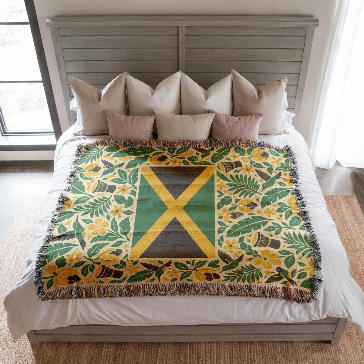 Jamaica Flag Woven Blanket