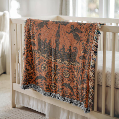 Odysseus Sirens Woven Blanket