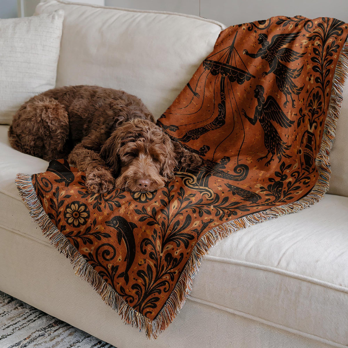 Odysseus Sirens Woven Blanket