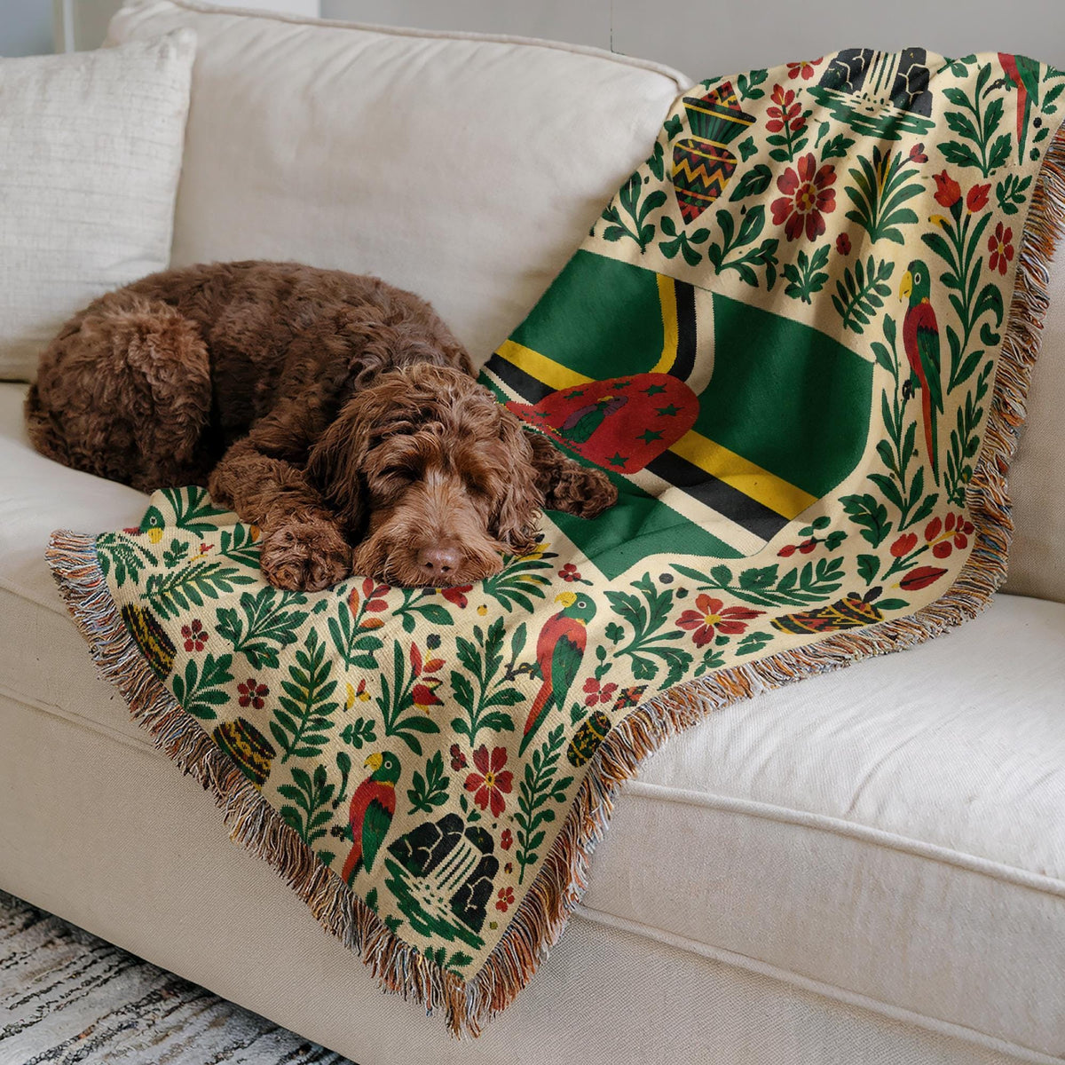 Dominica Flag Woven Blanket
