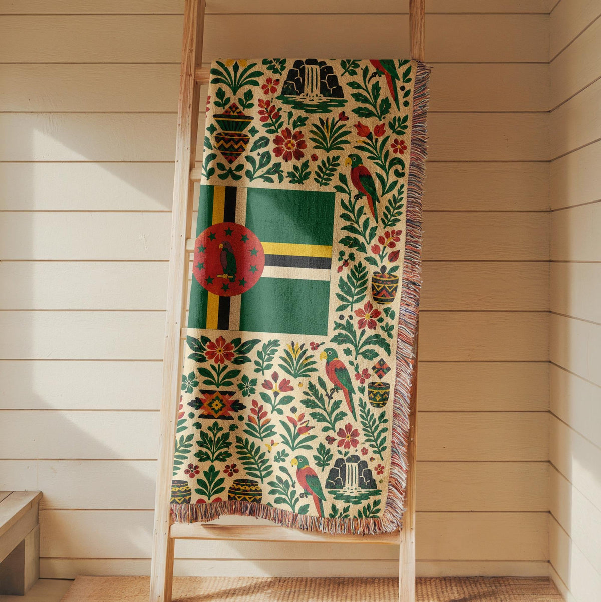 Dominica Flag Woven Blanket