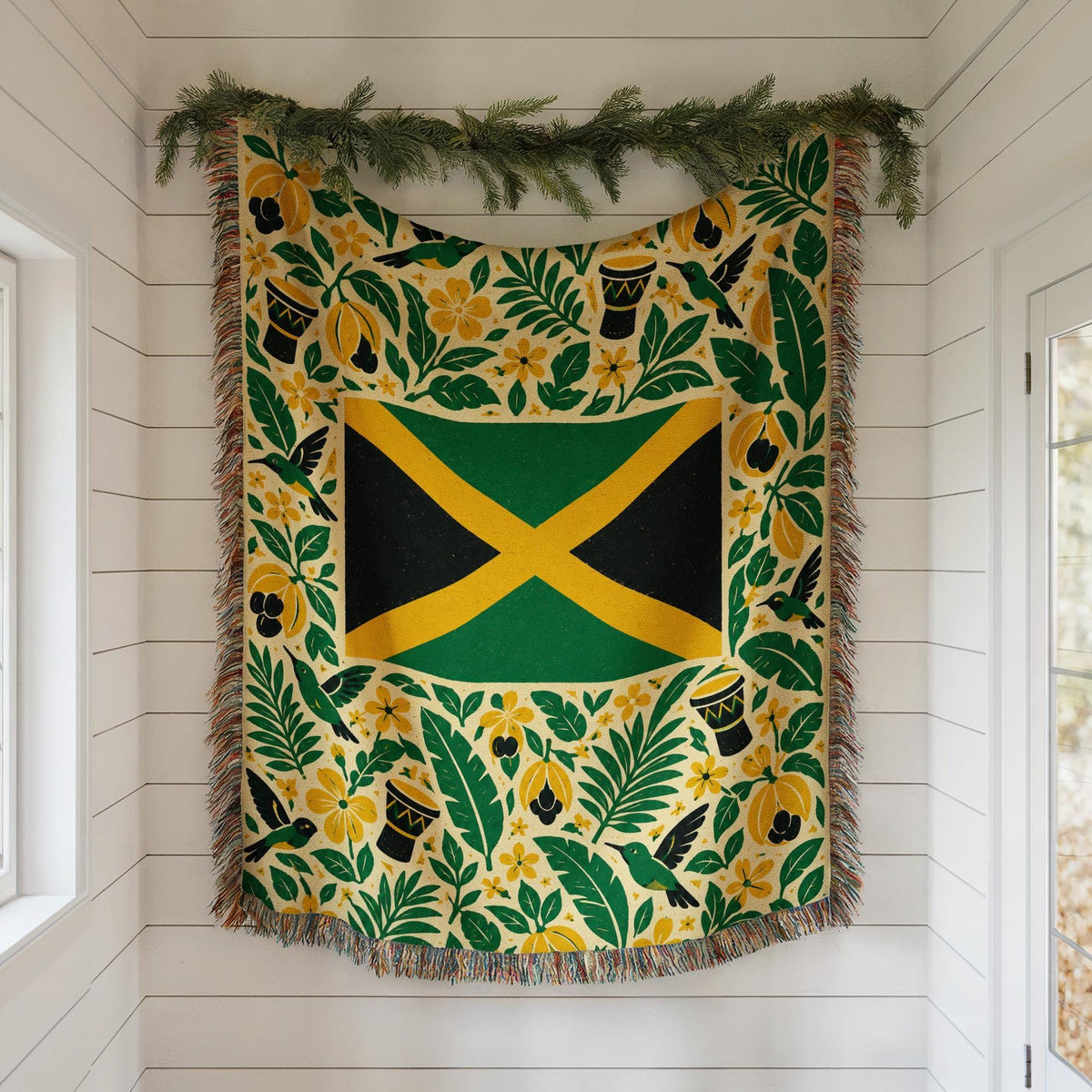 Jamaica Flag Woven Blanket