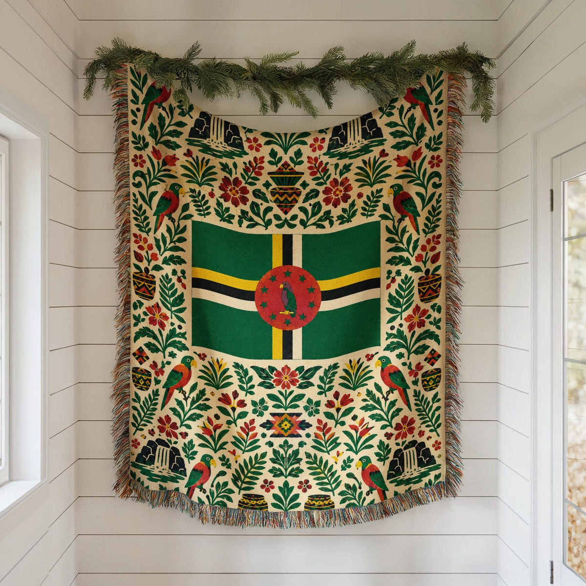 Dominica Flag Woven Blanket