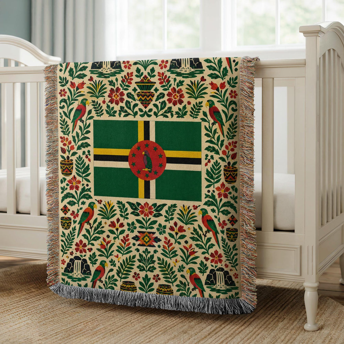 Dominica Flag Woven Blanket