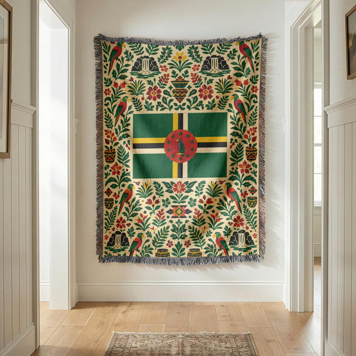 Dominica Flag Woven Blanket