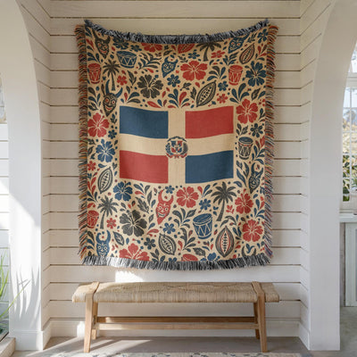 Dominican Flag Woven Blanket
