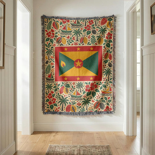 Grenada Flag Woven Blanket