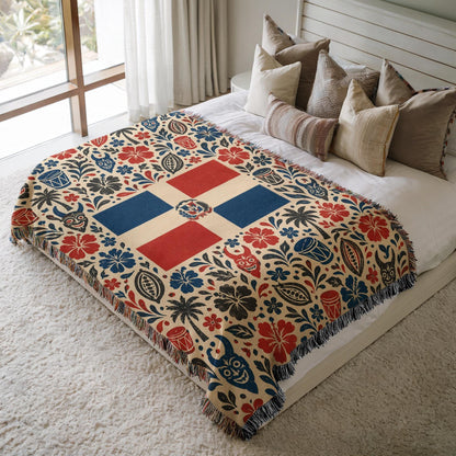 Dominican Flag Woven Blanket